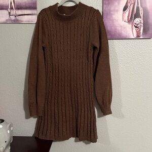 Abercrombie girl knit Dress 7/8 years cotton/ acrylic pre loved brown